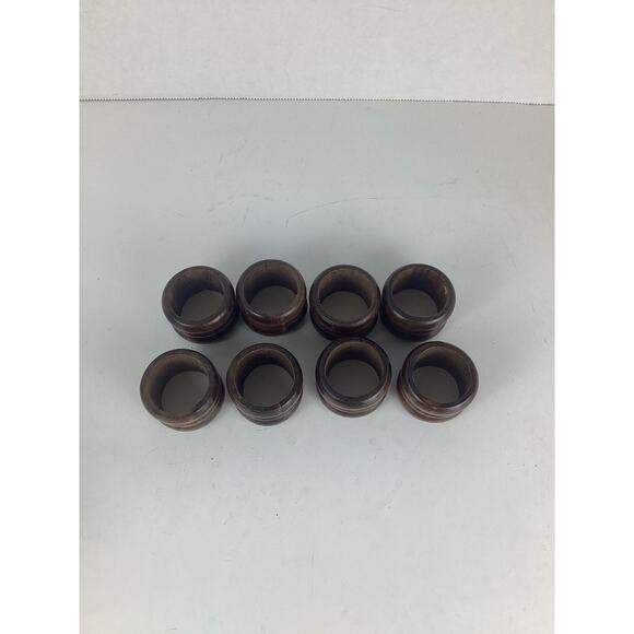 Vintage Wood Napkin Rings Lot of 8 Table Decor Retro - Picture 2 of 4